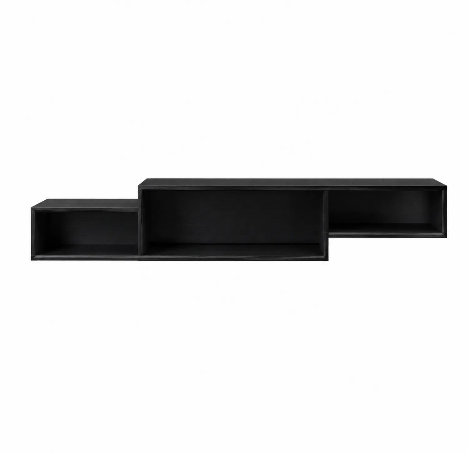 Mobile TV a Parete in Legno Nero 180x30x20 cm