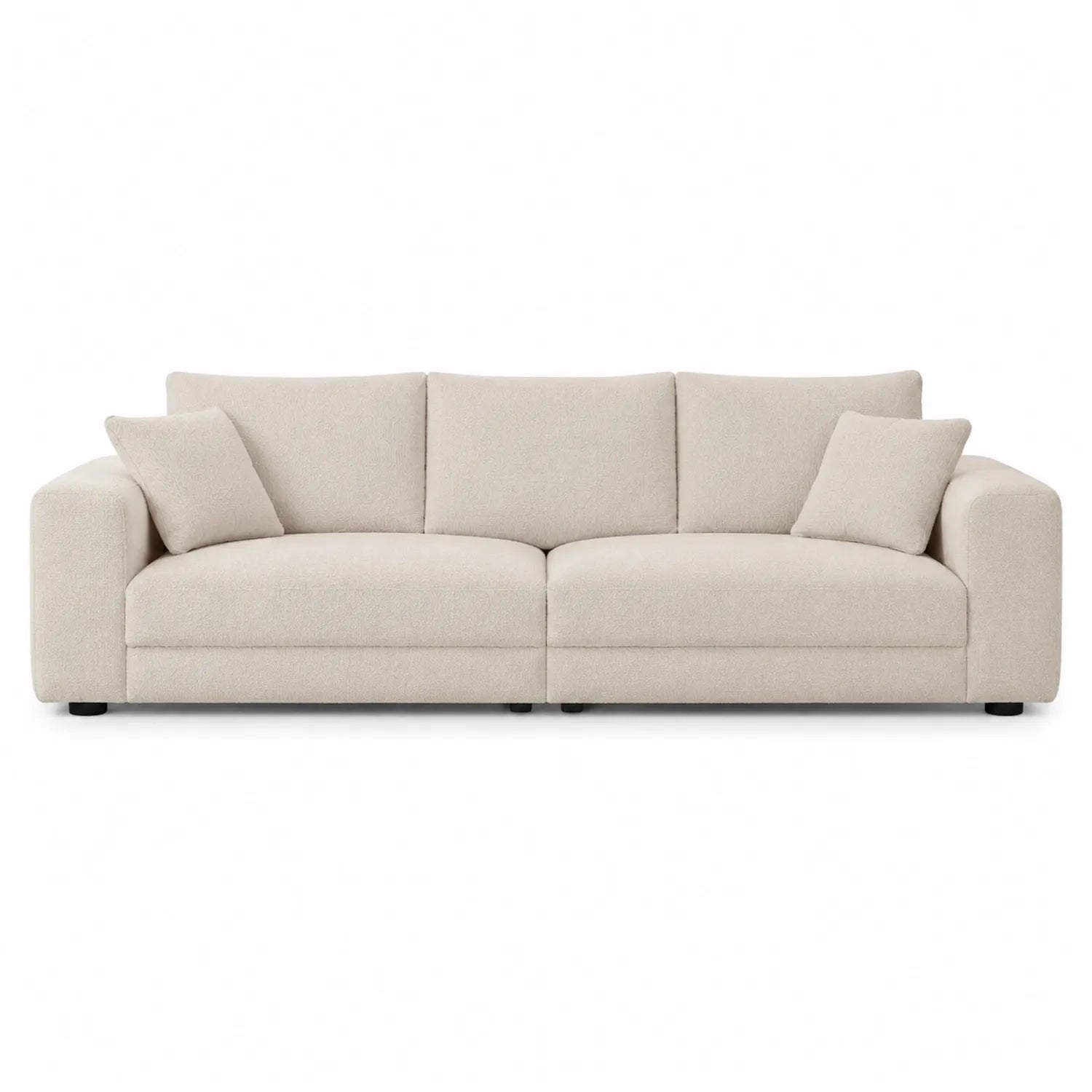 Divano a tre posti in tessuto beige