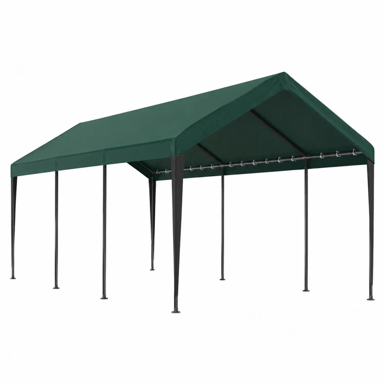 Tettoia da Giardino in Acciaio con Copertura Impermeabile Verde 600x300 cm