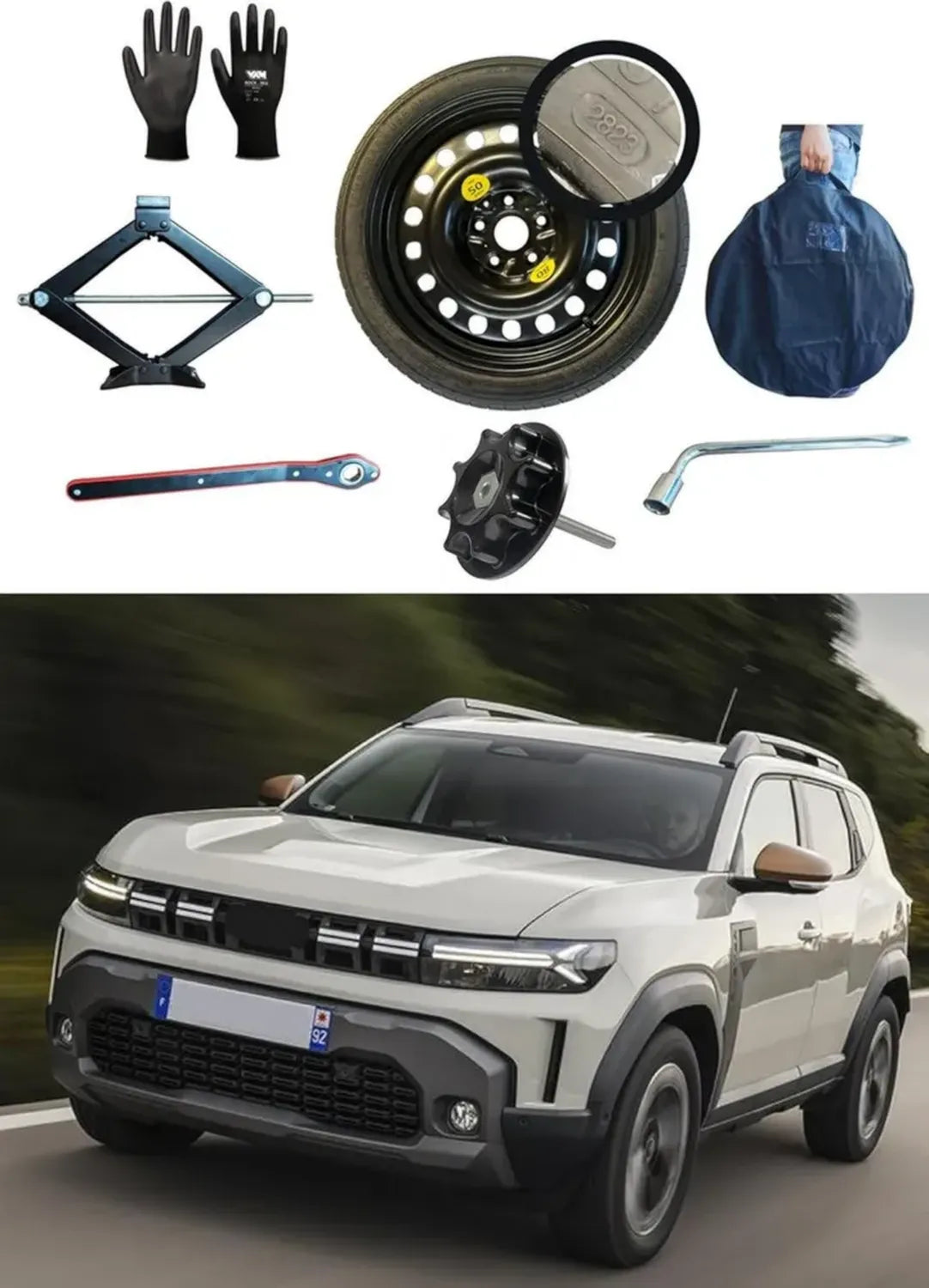 Set Ruota di Scorta 16' per Dacia Duster con Accessori Completi