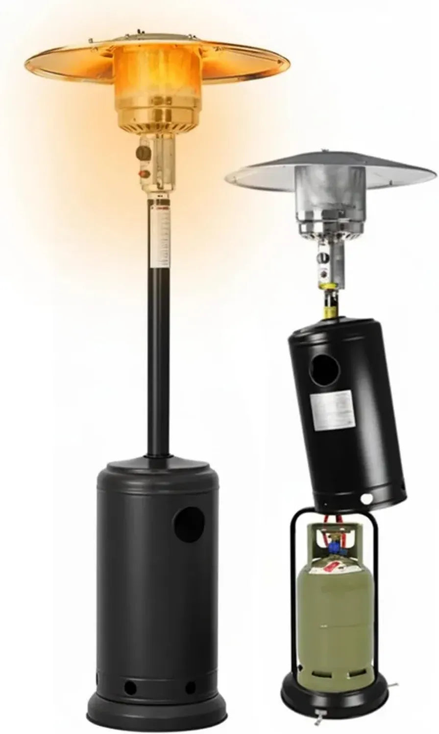 Wintem - Riscaldatore Esterno a Gas 12kW con Accensione Piezoelettrica e Ruote, Adatto per Terrazze e Giardini