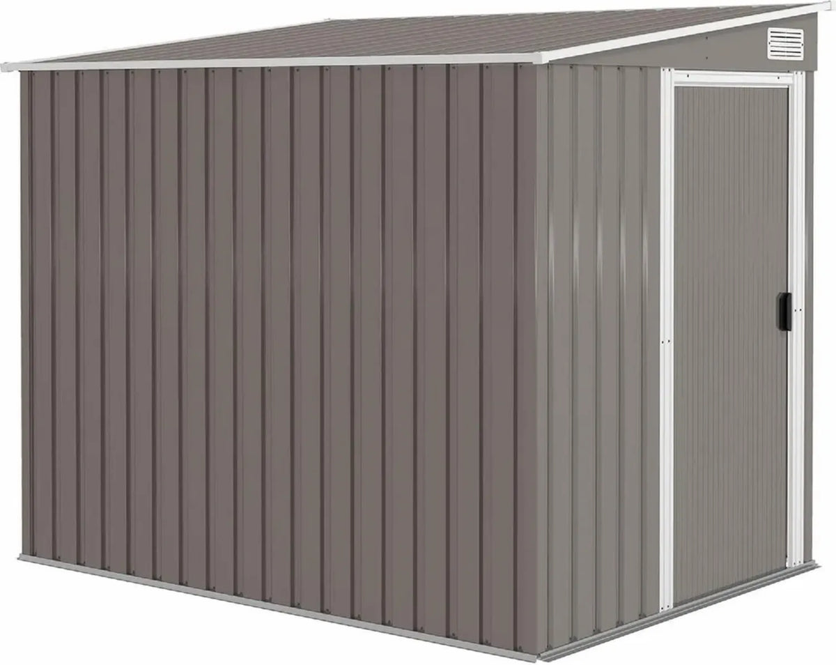 Capanno da Giardino in Acciaio con Porta Singola 154x207x181 cm Grigio Chiaro