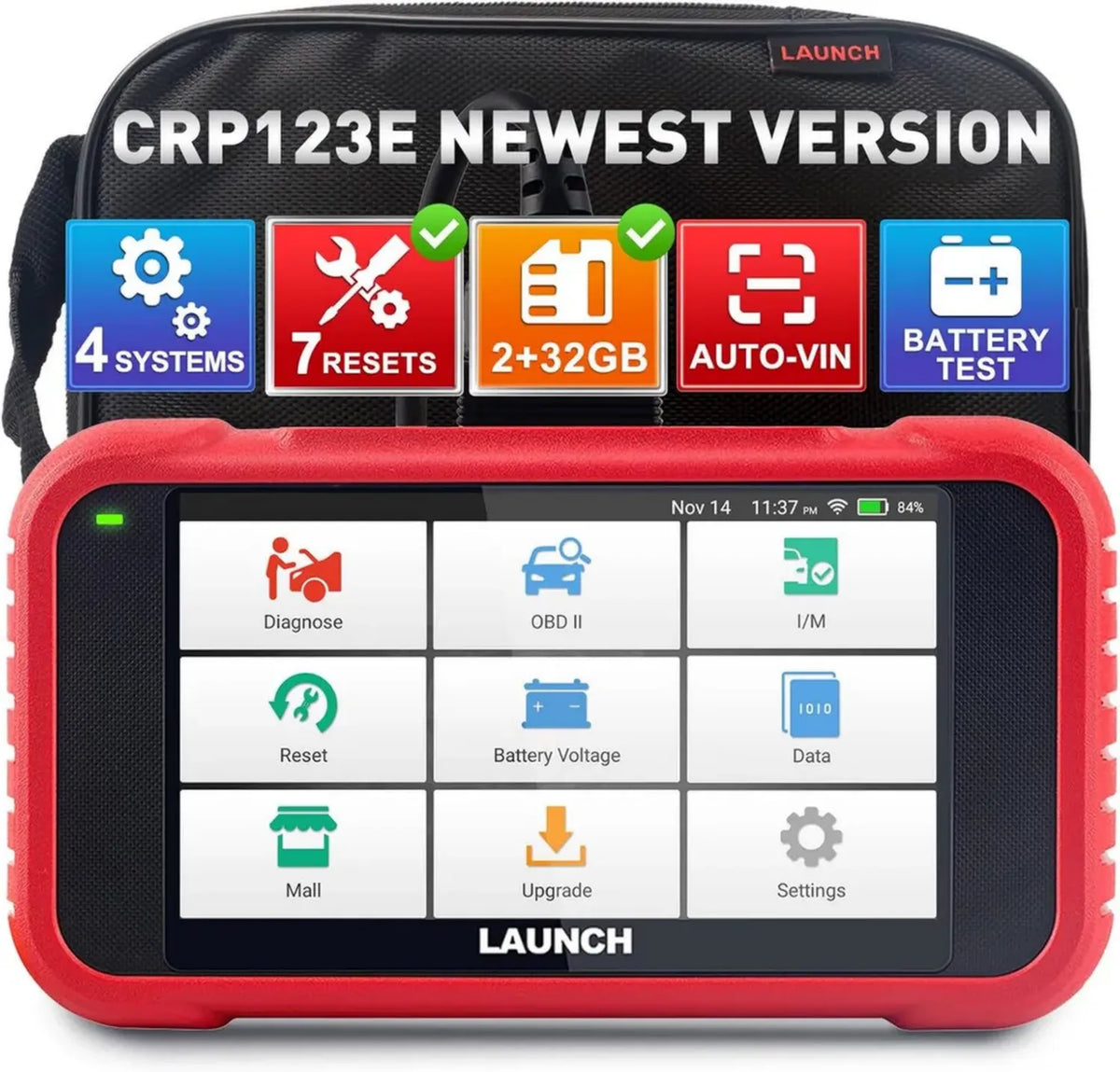 Strumento Diagnostico OBD2 LAUNCH CRP123E V3.0 con 4 Sistemi e 7 Funzioni di Reset