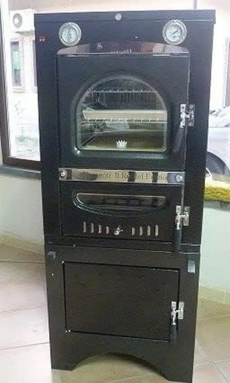 Clementi Forno a Legna Smile da Incasso Ventilato, Fuoco Indiretto, Misure 40x50 cm