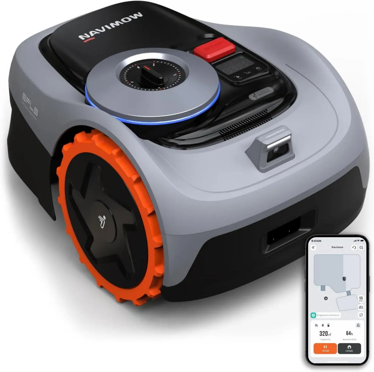 Robot Tagliaerba Segway Navimow i105E Senza Fili, Navigazione Avanzata RTK+Vision, Mappatura Automatica, Evita Ostacoli, Silenzioso, Per Giardini Fino a 600 m²
