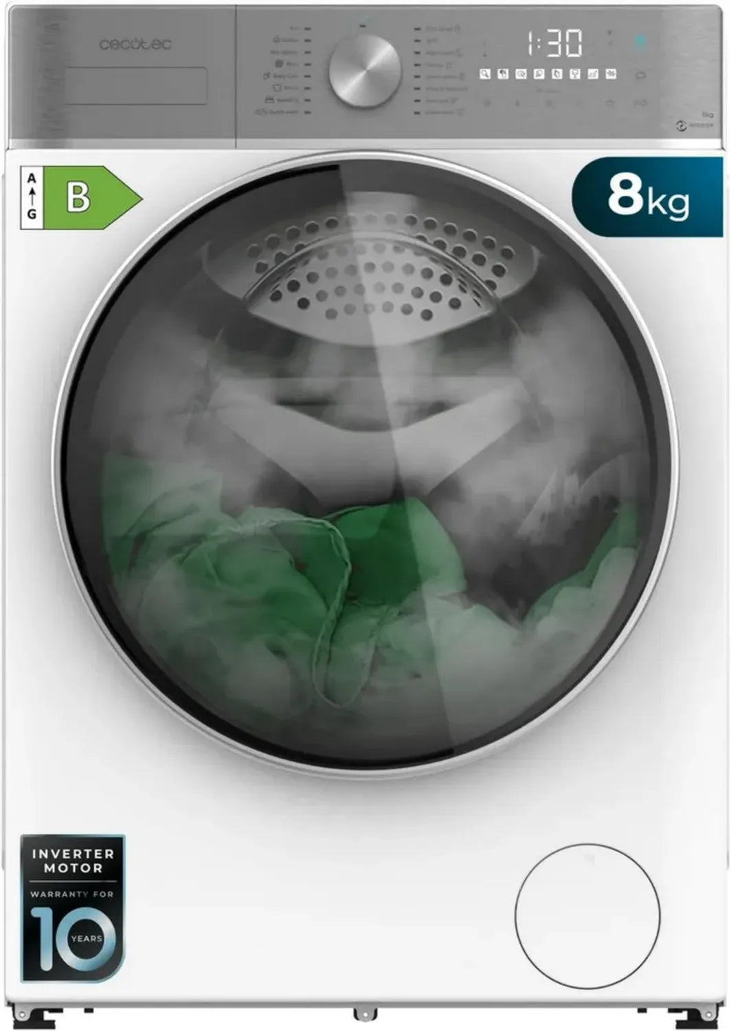 Cecotec Lavatrice Asciugatrice 8-5Kg a Carico Frontale con Tecnologia SteamMax