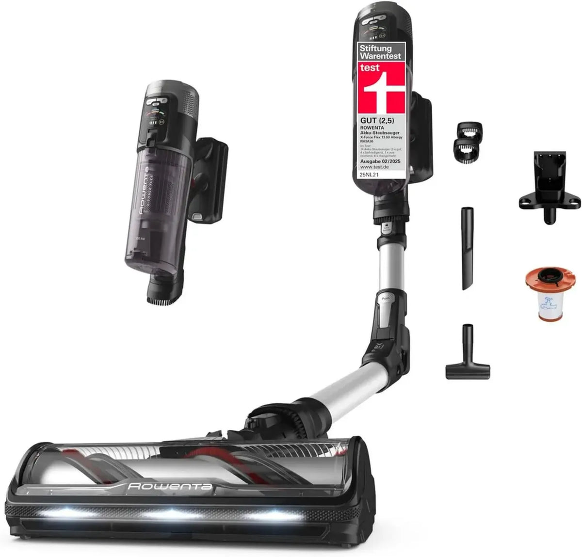 Rowenta X-Force Flex 13.60 Senza Fili, Pulizia Profonda, Autonomia 60 Minuti