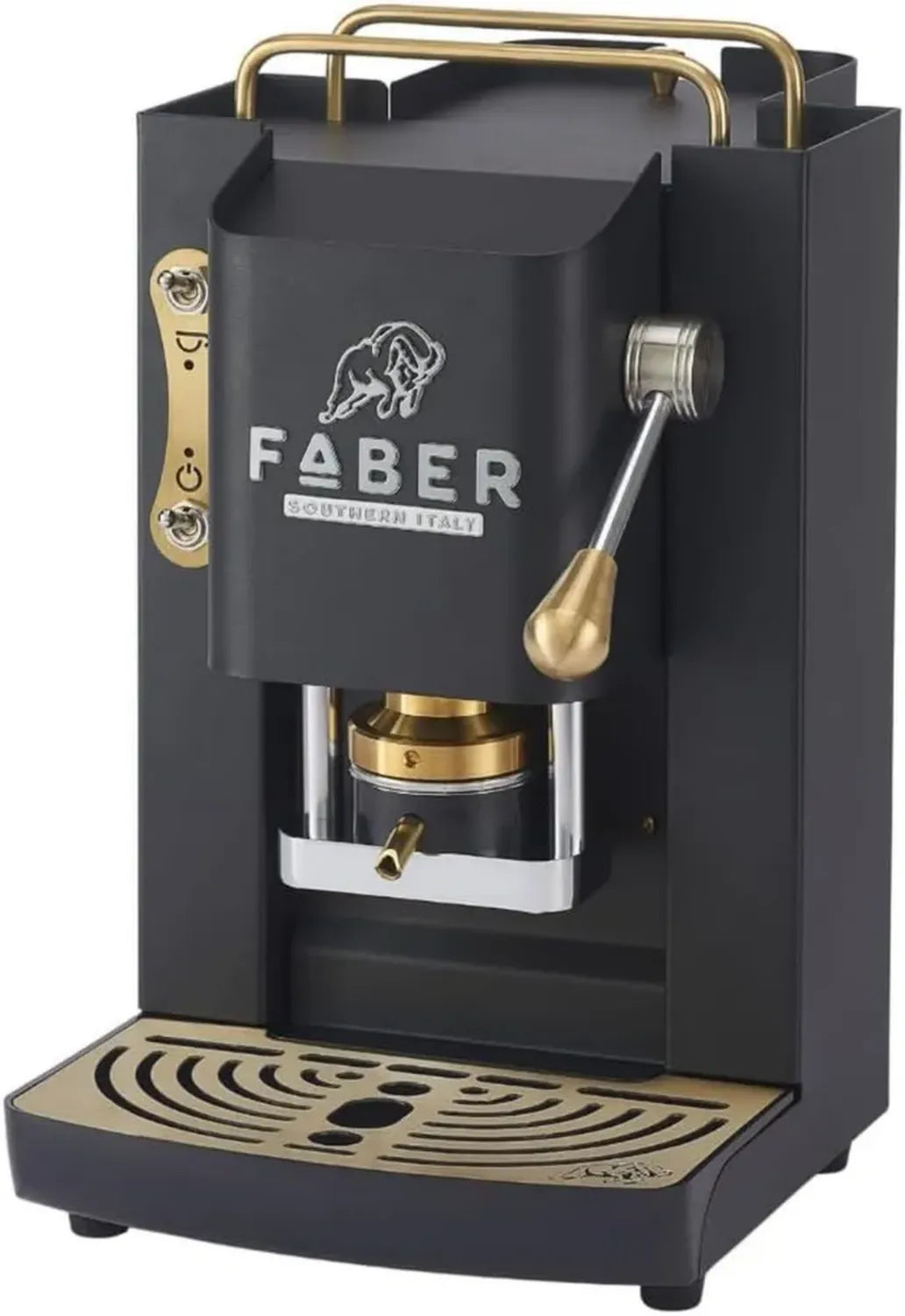 Macchina da Caffè Faber Deluxe 3.0 con Elettrovalvola, Portacialda Estraibile e Tanica in Vetro 1L