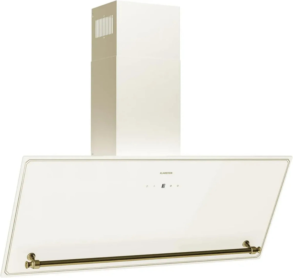 Cappa Angolare Victoria 90cm, 400m³/h, Touch, LED, A++, 52dB, Crema & Oro
