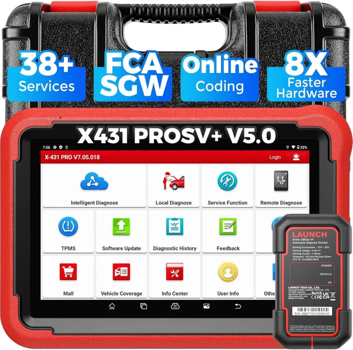 Strumento Diagnostico LAUNCH X431 PROS V5.0 con Aggiornamenti 2025, Funzioni Avanzate, Codifica ECU