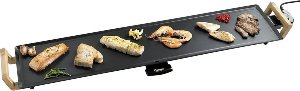 Piastra Elettrica Antiaderente XXXL per Grigliate Fino a 10 Persone, Design Asiatico