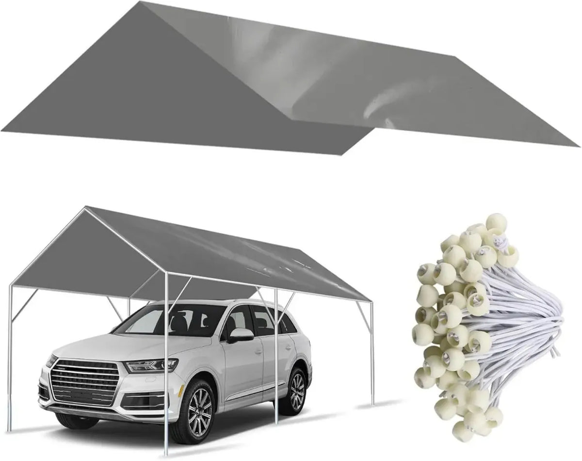 Telo di ricambio impermeabile e UV per tettoia 30,5x5,8 m con elastici a sfera