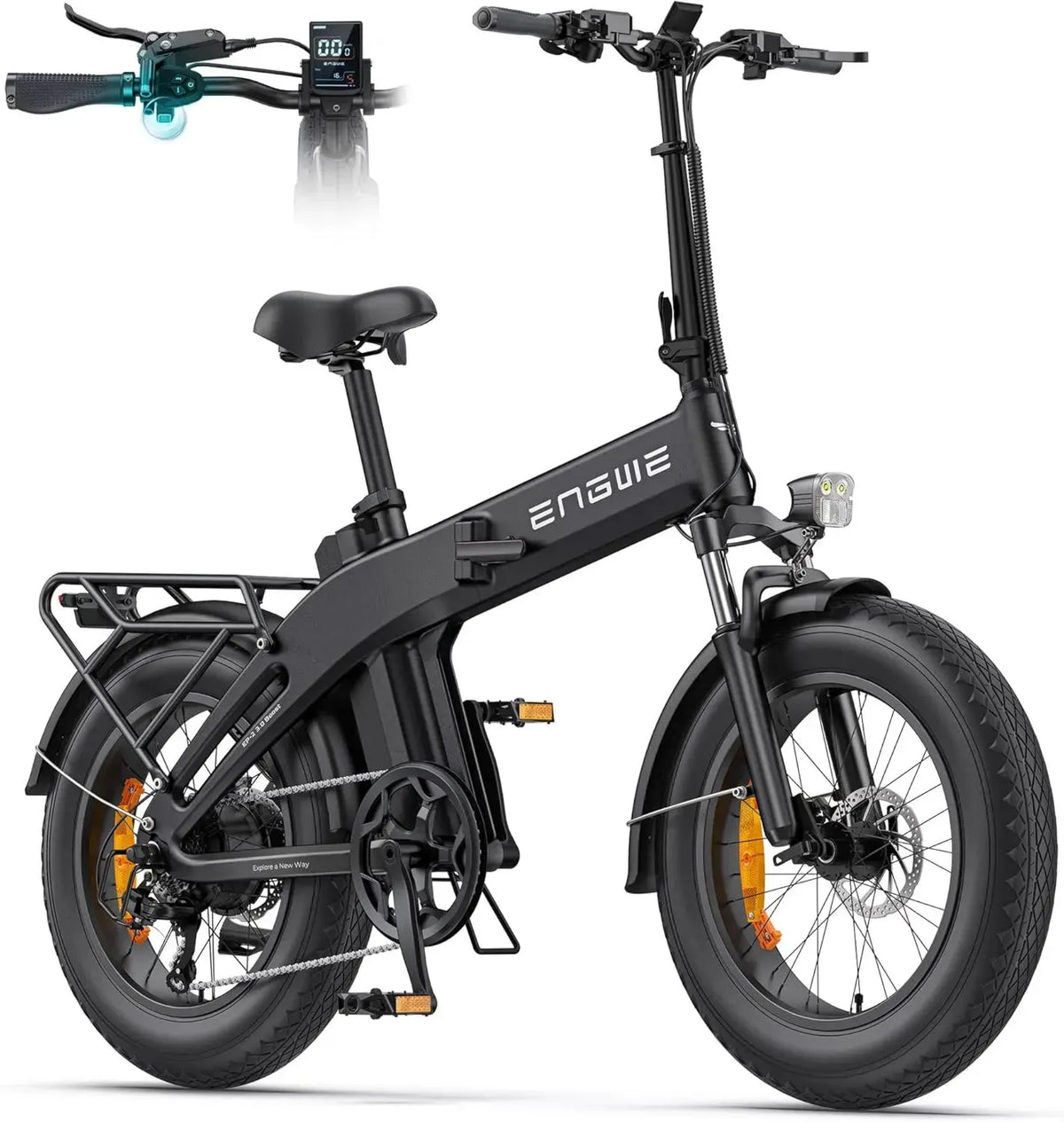 Bicicletta Elettrica Pieghevole ENGWE EP-2 3.0, Batteria 48V 13.5Ah, Fino a 120km, Coppia 75Nm, Freni Idraulici, Pneumatici Grassi 20'x4.0', Cambio a 7 Velocità