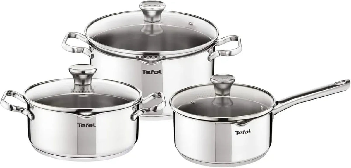 Set Pentole Tefal Duetto On in Acciaio Inossidabile, 6 Pezzi, Compatibile con Induzione