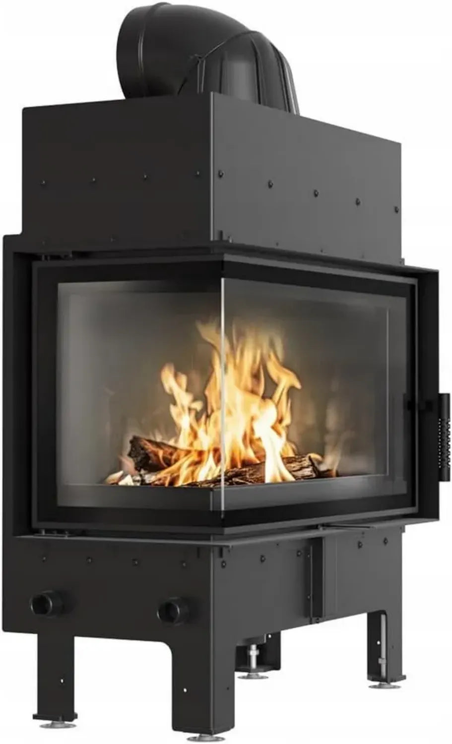 Inserto camino KRATKI Floki sinistro 10 kW, acciaio e TERMOTEC, Ø 200 mm, Classe A+, nero