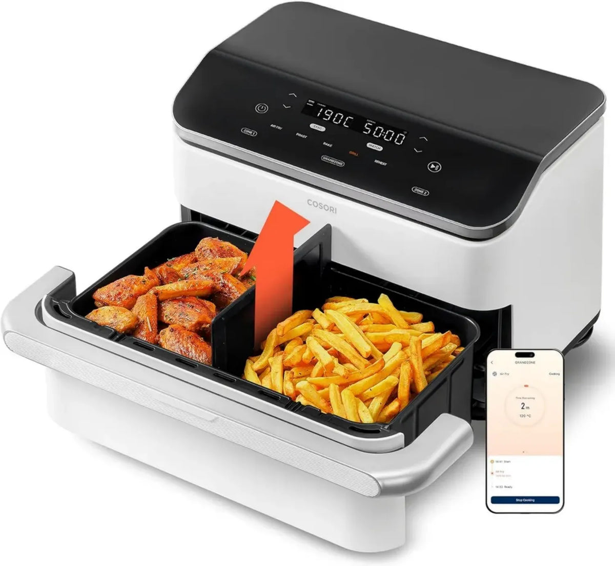 Friggitrice ad Aria COSORI 10L con Doppio Cestello e WIFI, 70 Ricette Inclusi