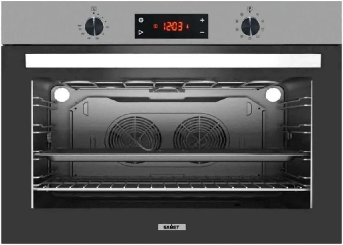 Forno Incasso 90 cm Acciaio Inox, 100L Classe A, Doppia Ventola e Timer Digitale