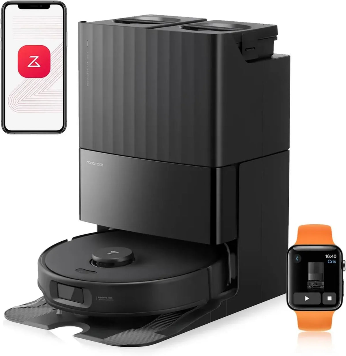 Roborock Aspirapolvere Robot Qrevo S5A Edge Potente e Multifunzione, Nero