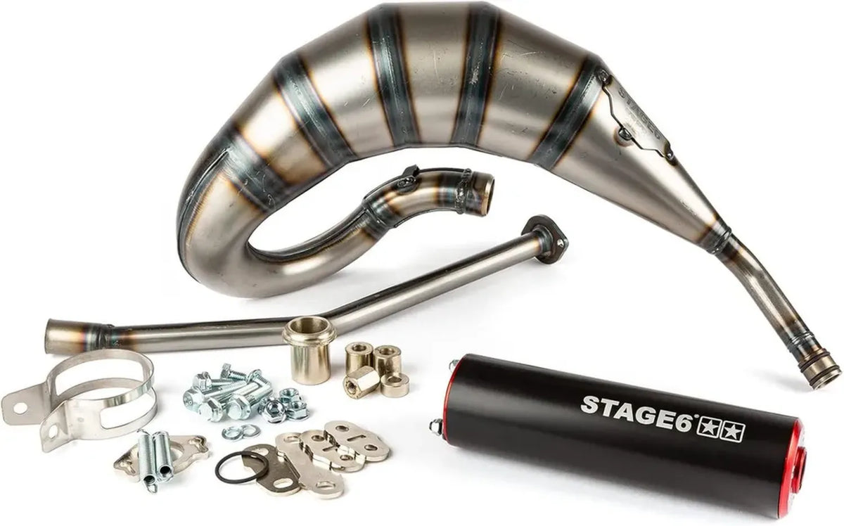 Sistema di scarico Stage6 Streetrace per moto Derbi/Minarelli AM6, colore arancione