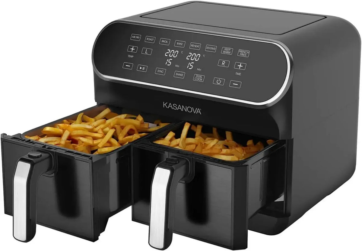 Friggitrice ad Aria con Doppio Cestello 1700W KASANOVA Nera