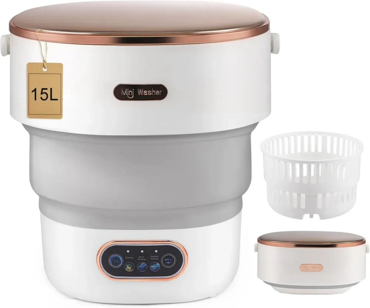Lavatrice Portatile Compatta 15L con Centrifuga Pieghevole per Capi Delicati e Bambini
