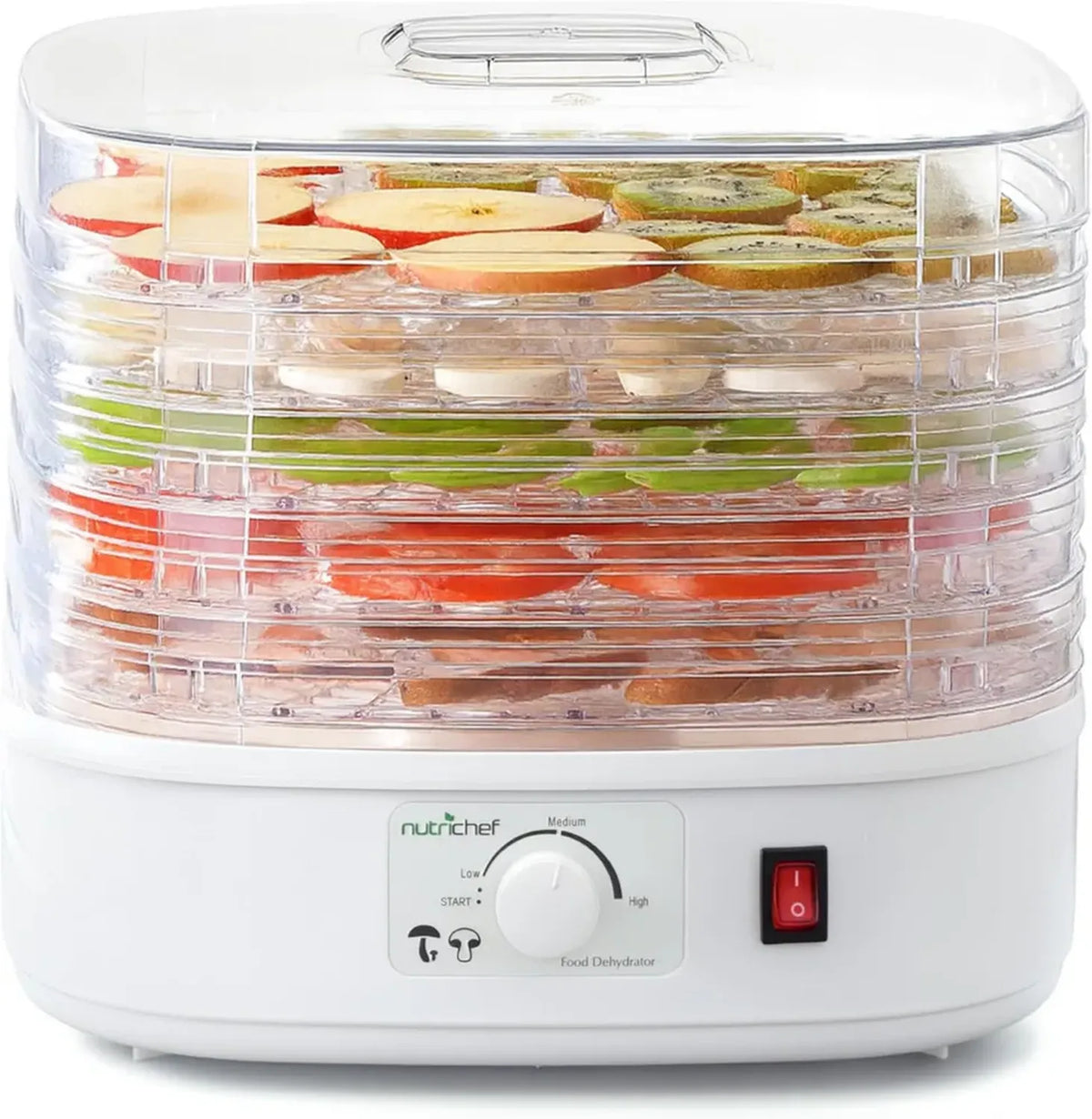 Essiccatore Alimentare NutriChef a 5 Vassoi, Ideale per Carne, Frutta e Verdura