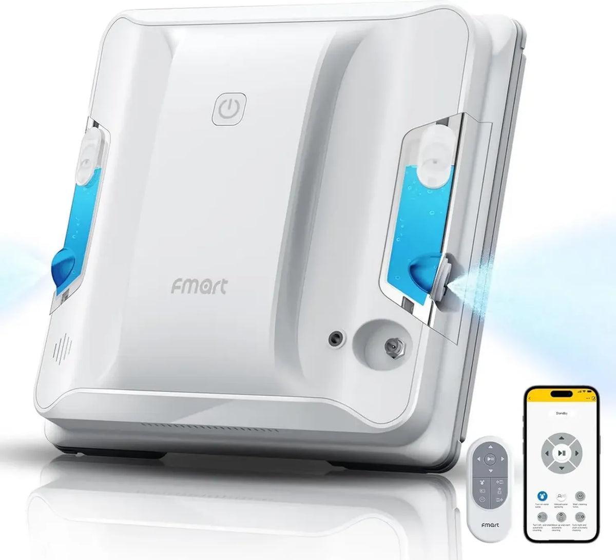Fmart W7 - Robot lavavetri automatico con spray integrato, aspirazione potente 3800 Pa, serbatoio 50 ml, programmazione intelligente