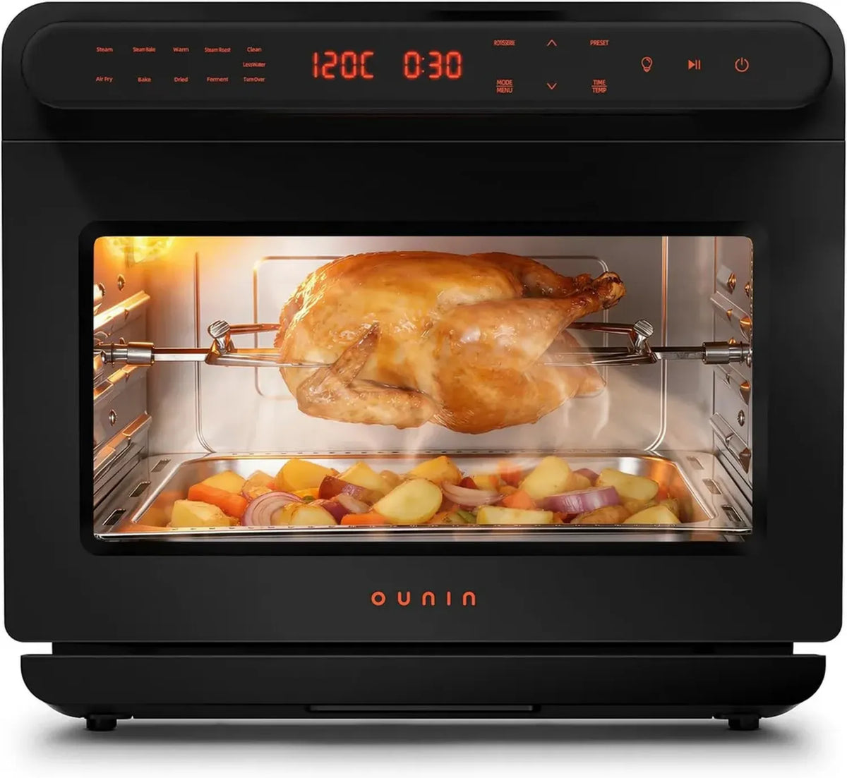 OUNIN Forno Multifunzione 24L con Touchscreen, Cottura Vapore e Aria Calda