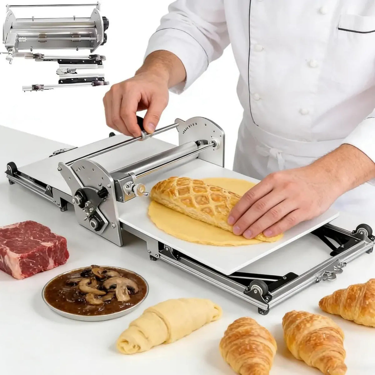 Macchina Automatica per Pasta 2026, Sfogliatrice Elettrica e Pieghevole, Regolabile da 0,07 a 1,18 Pollici