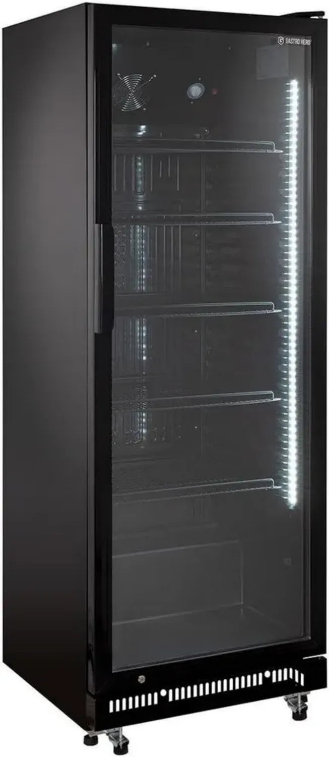 Frigorifero per Bevande 360L con Porta in Vetro e Luce LED