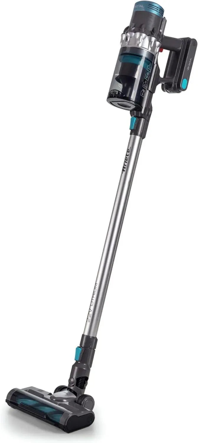 Ariete 2704 Scopa Elettrica Senza Fili 22V, Digitale, 1L, Spazzola Motorizzata, Blu