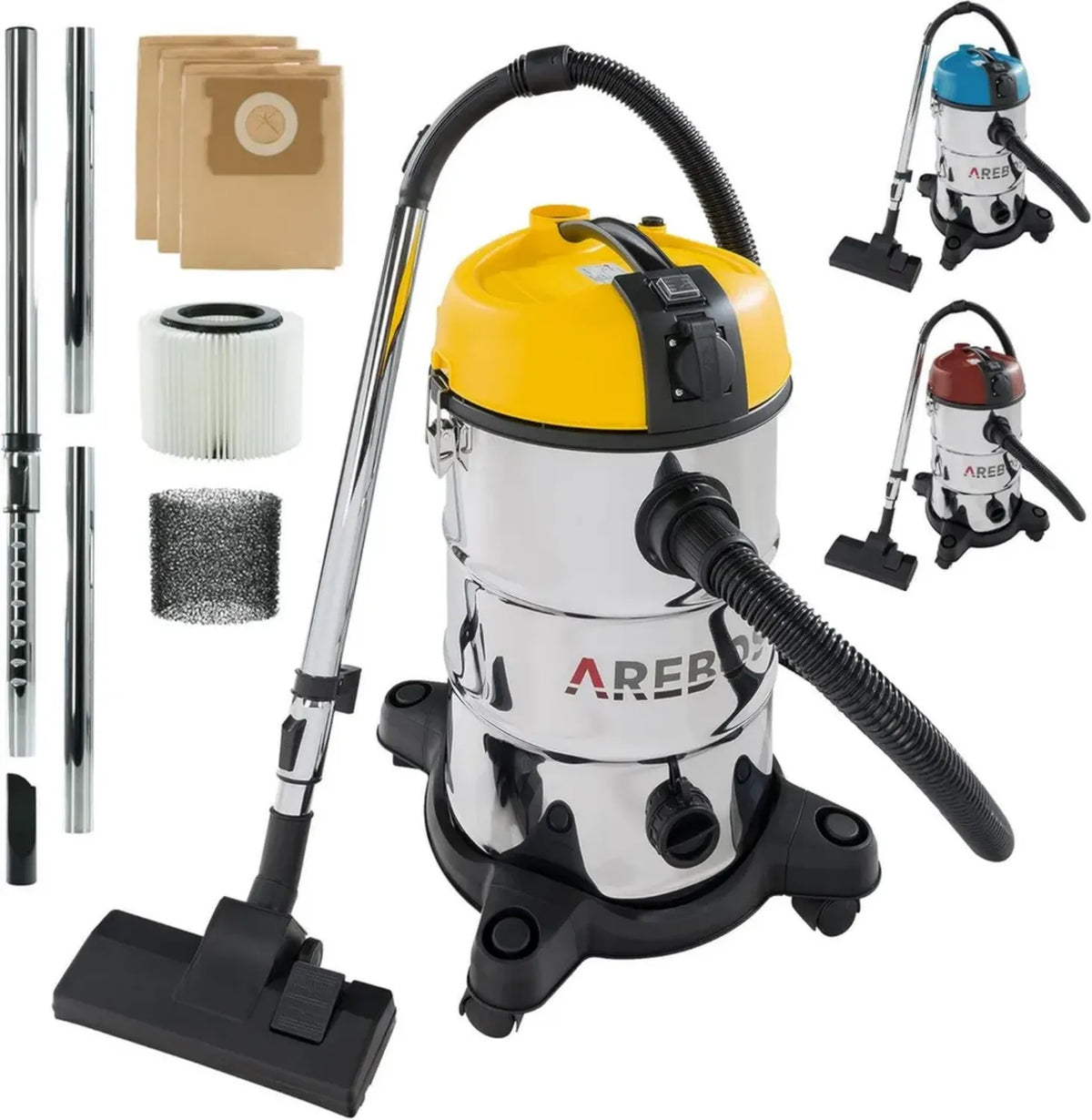 Aspirapolvere Industriale 1300W 30L per Secco e Umido | Aspiracenere Multifunzione | Ideale per Polvere, Liquidi e Auto