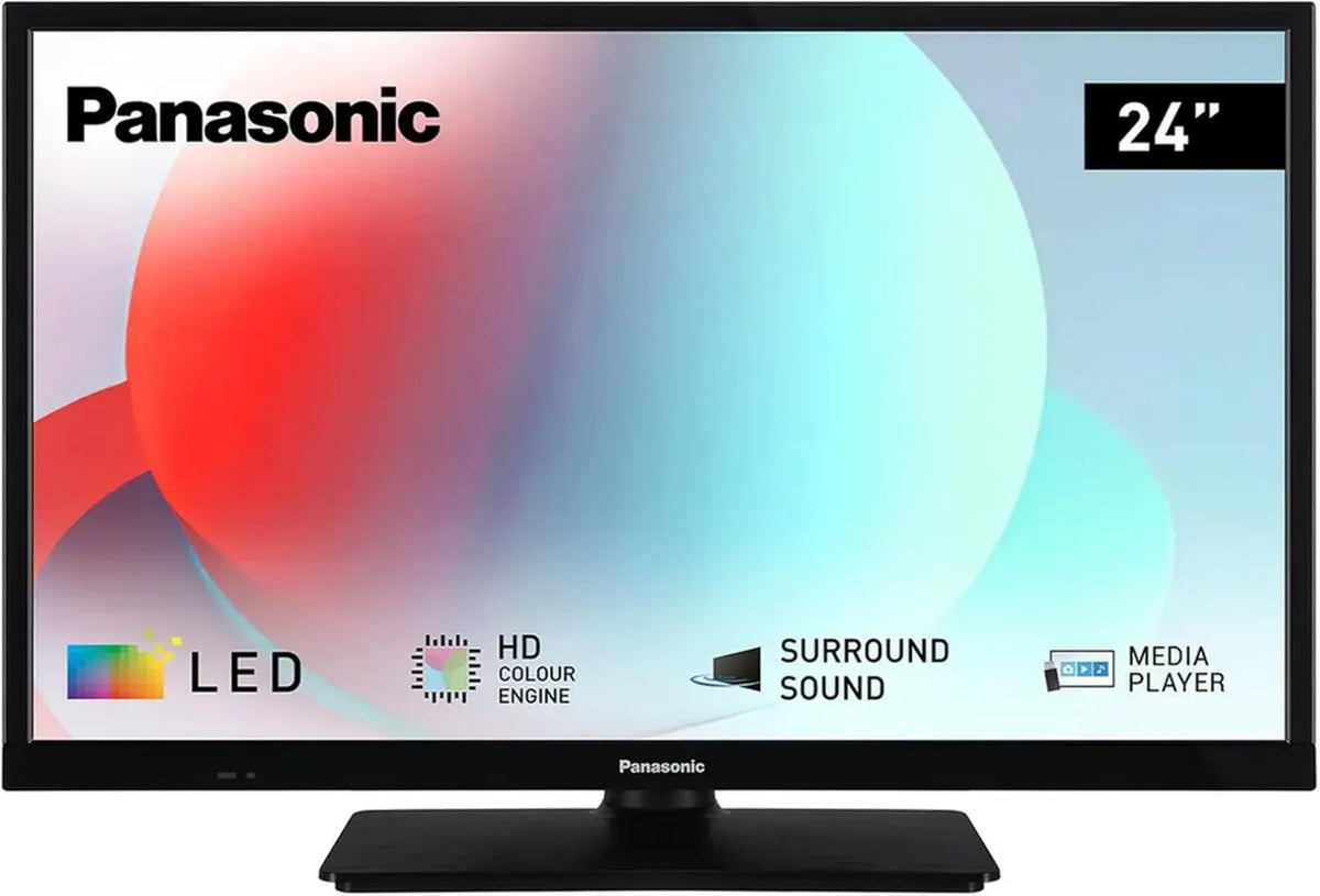 Panasonic TV LED 24'' HD Triplo Sintonizzatore, USB, HDMI, Montaggio a Parete