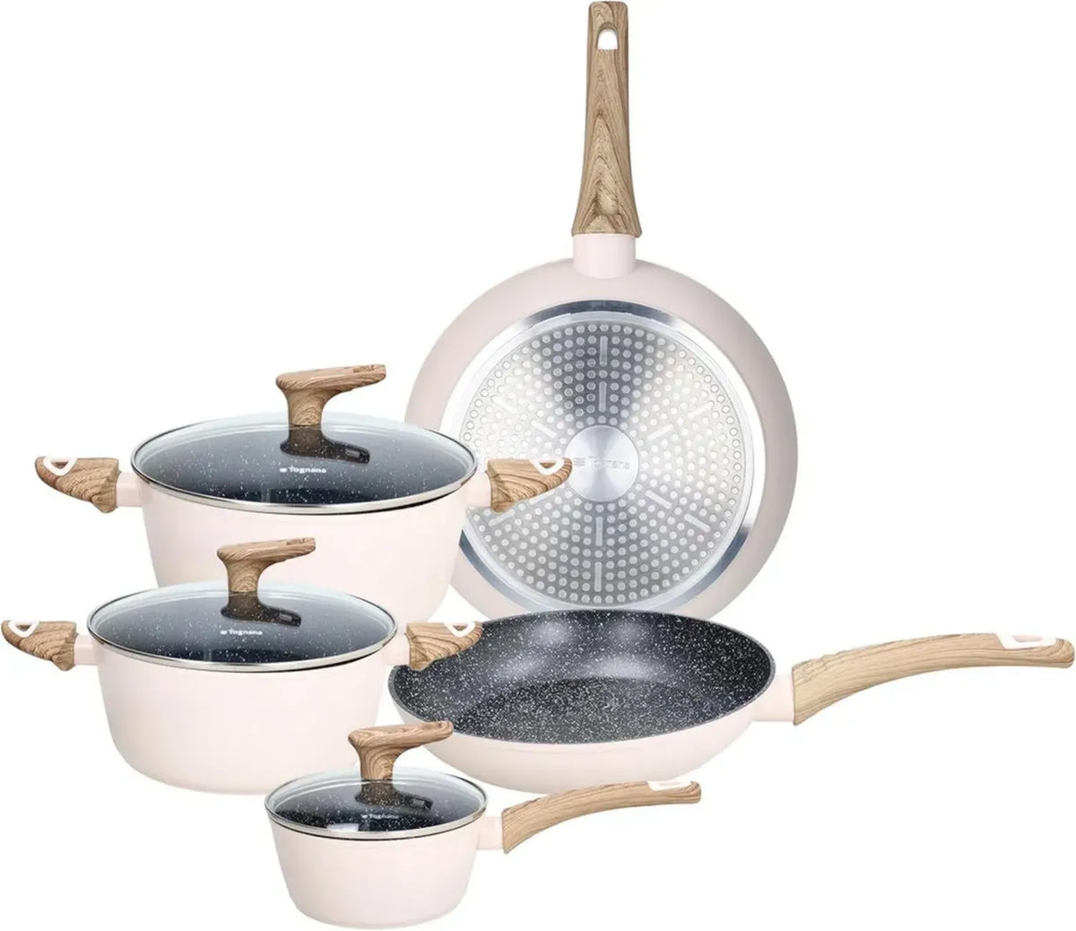 Set da Cucina Tognana Vanilla 8 Pezzi in Alluminio, Colore Beige