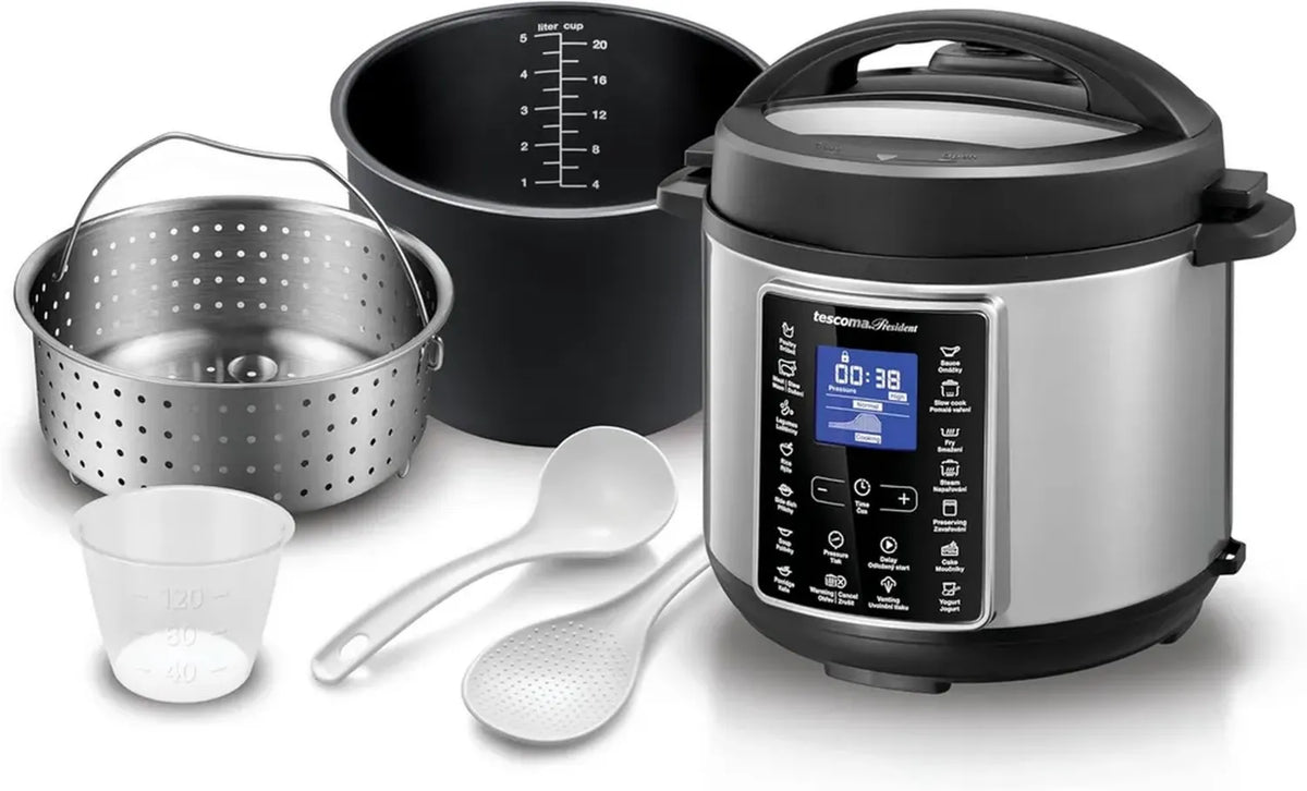 Pentola Elettrica Multifunzione Tescoma 5.5L con Cottura a Vapore, Linea President