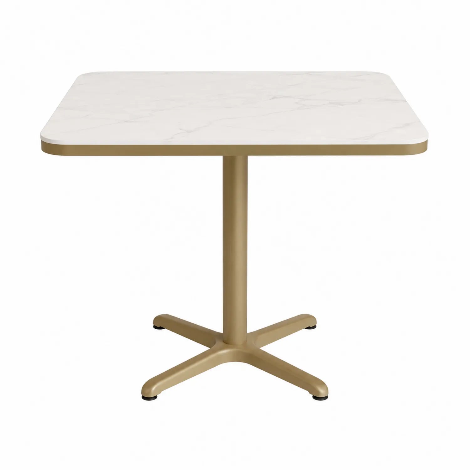 Tavolo da pranzo quadrato in marmo artificiale con base in metallo 80x80x75 cm