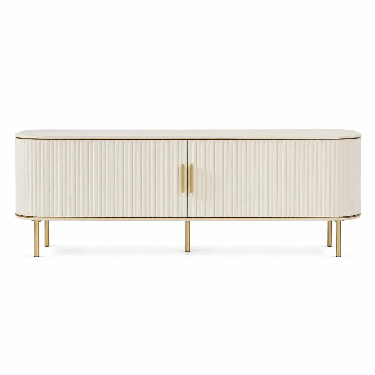 Mobile TV in legno MDF e metallo dorato 180x40x50 cm