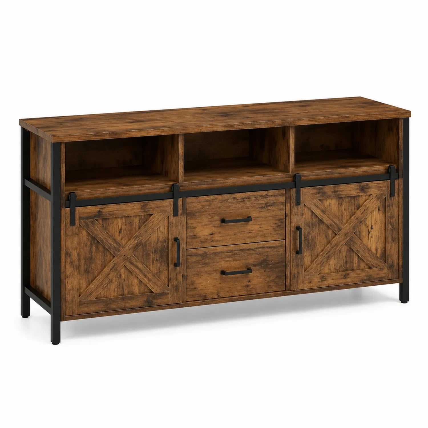 Mobile TV in legno compensato con ante scorrevoli 152x40x80 cm