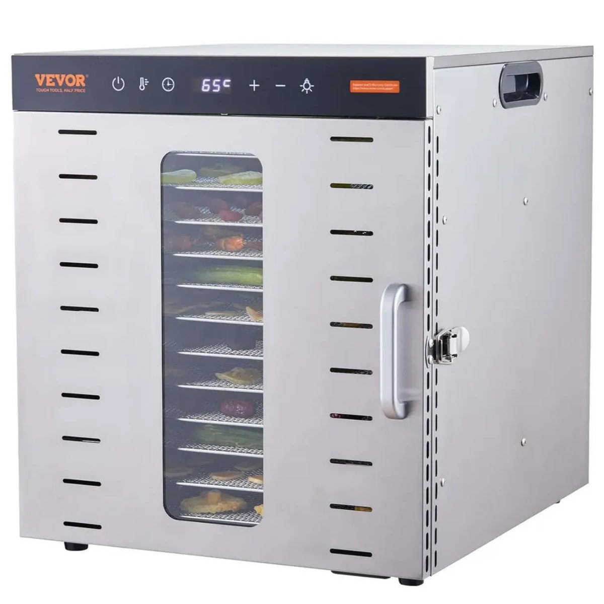 Disidratatore Elettrico VEVOR 1000W con 10 Ripiani Inox Regolabile