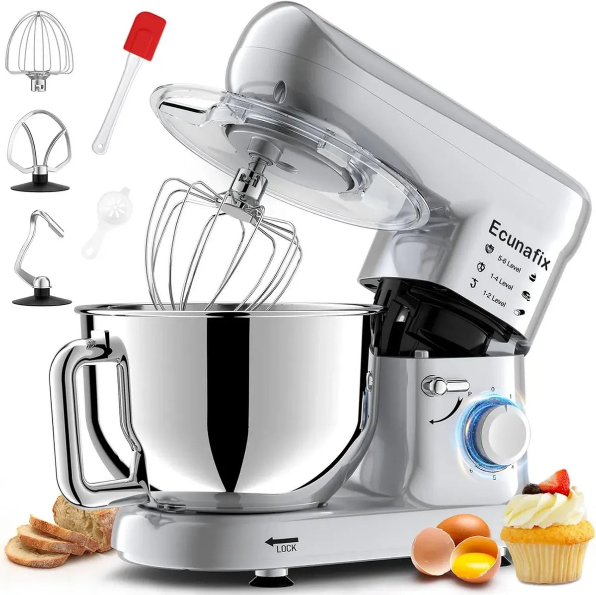 Robot da Cucina Planetaria 6,5L 1500W Multifunzione Silenzioso