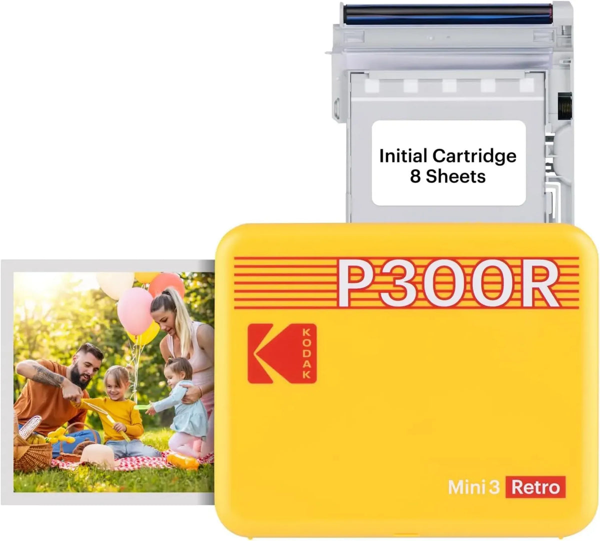 Stampante Fotografica Portatile KODAK Mini 3 Retro con Tecnologia 4PASS, Giallo, 8 Fogli Inclusi