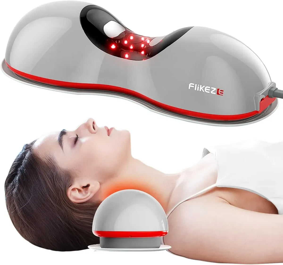 Massaggiatore Cervicale Riscaldato con Luce Rossa e Trazione Senza Fili