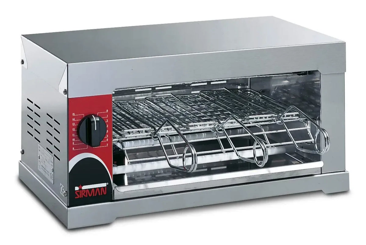 SIRMAN Tostiera Professionale 6Q in Acciaio Inox con Resistenze al Quarzo e Deviatore 2400W