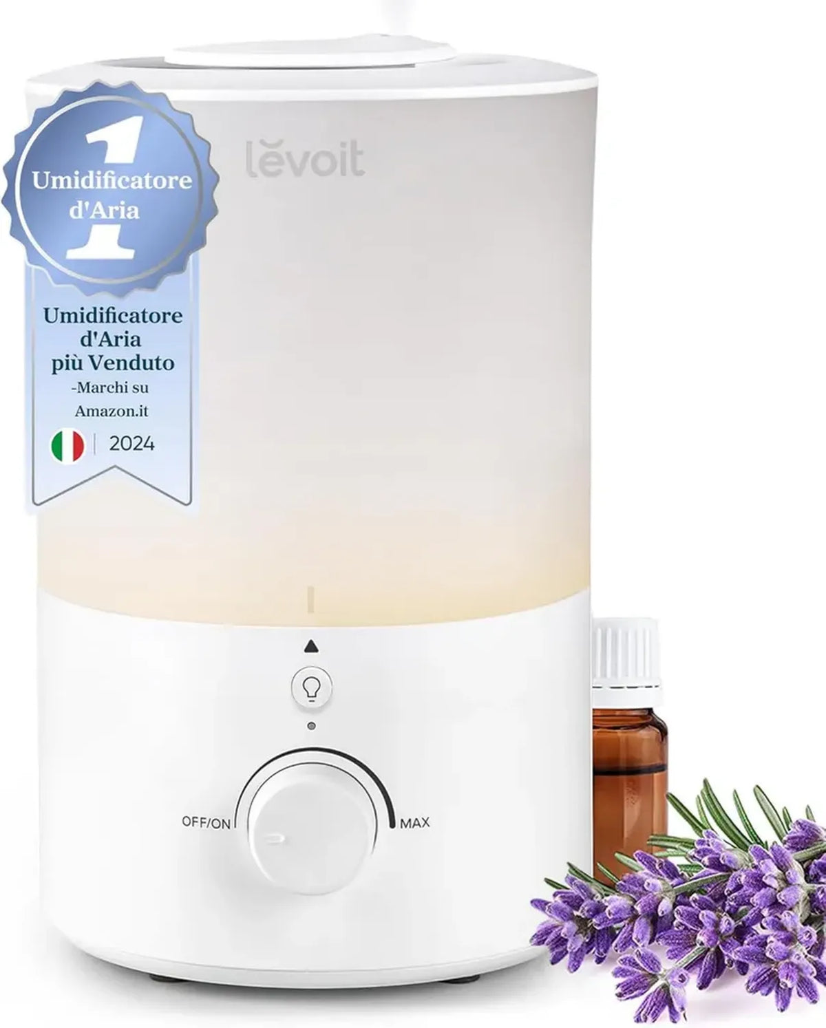 Umidificatore Levoit 3L Silenzioso con Aromaterapia e Riempimento dall'Alto