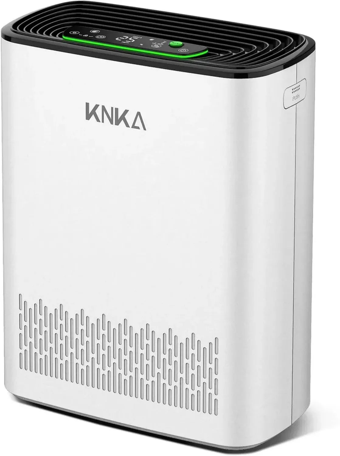 Purificatore d'Aria HEPA KNKA, CADR 300 m³/h, Copertura fino a 80 m², Rimozione Polvere, Pollini e Odori 99,97%, Sensore Qualità Aria, Modalità Auto e Notte, Perfetto per Fumatori e Animali Domestici