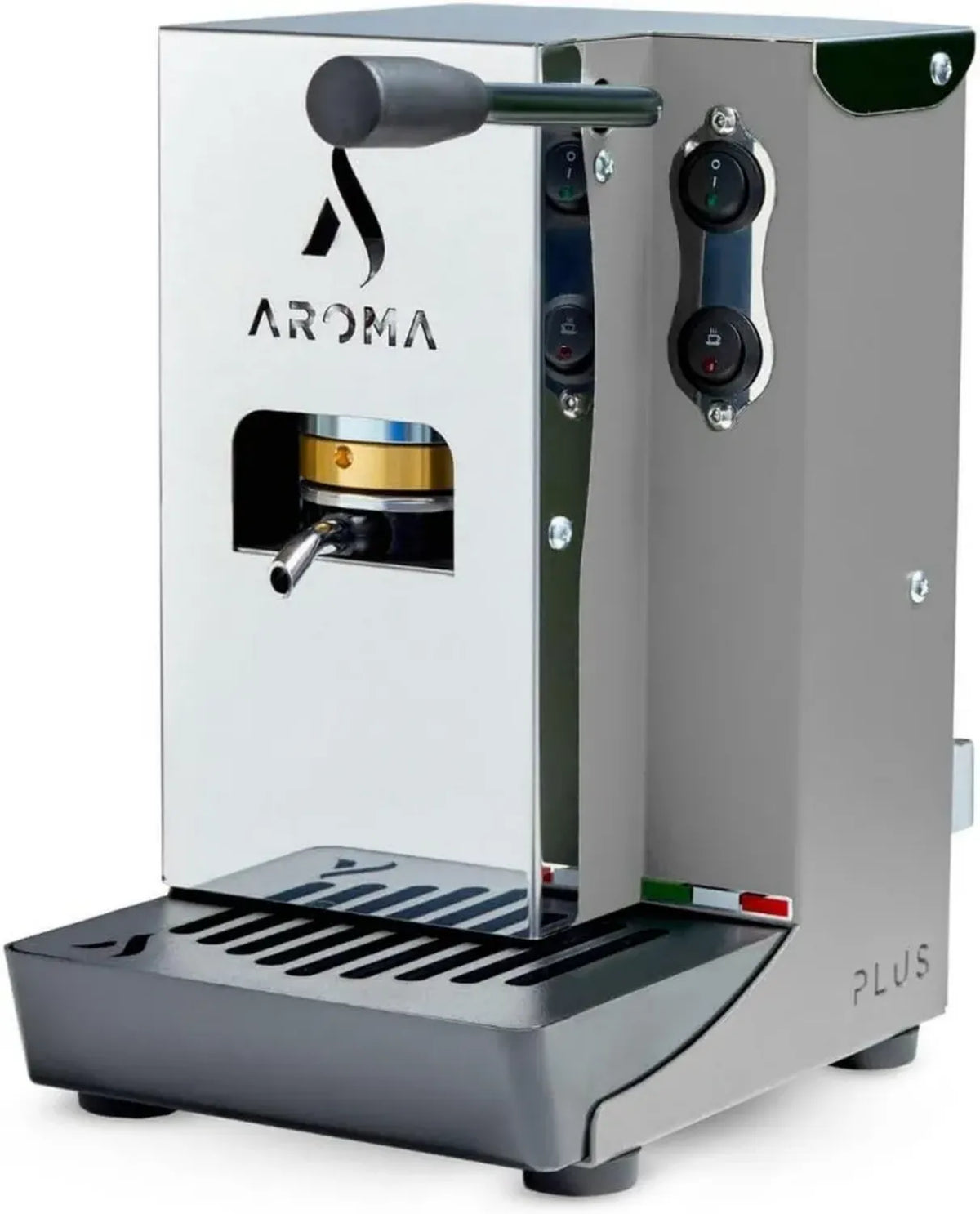 Macchina per Espresso Aroma Plus+ Compatibile con Cialde ESE 44 mm, Grigio Elegante