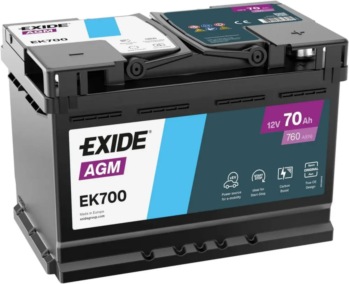 Batteria Auto Exide AGM EK700 70Ah 760A Start/Stop