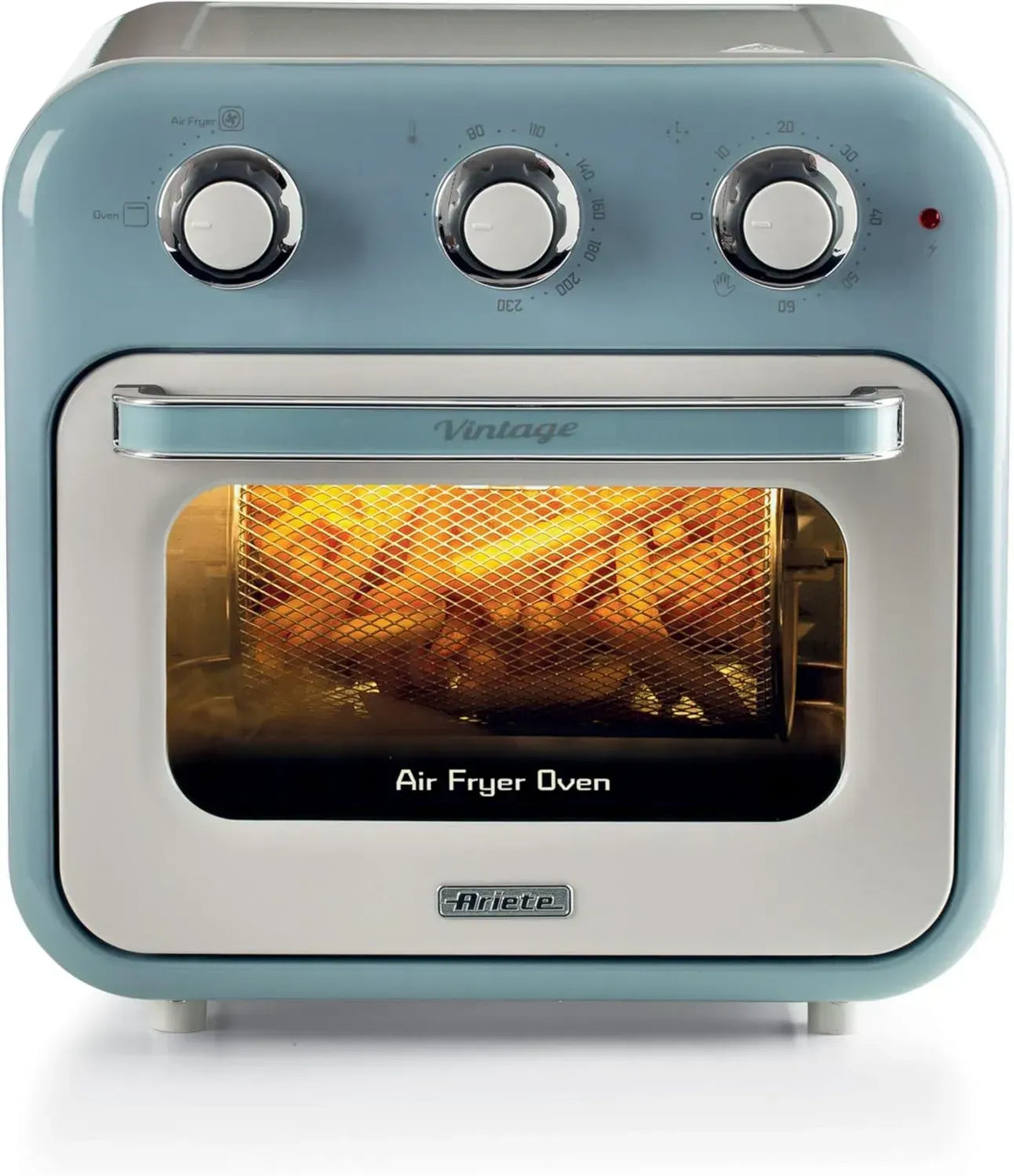Friggitrice ad Aria e Forno Ariete Vintage 16L, 1400W, 2in1, Celeste, Timer 60 Minuti, Accessori Inclusi
