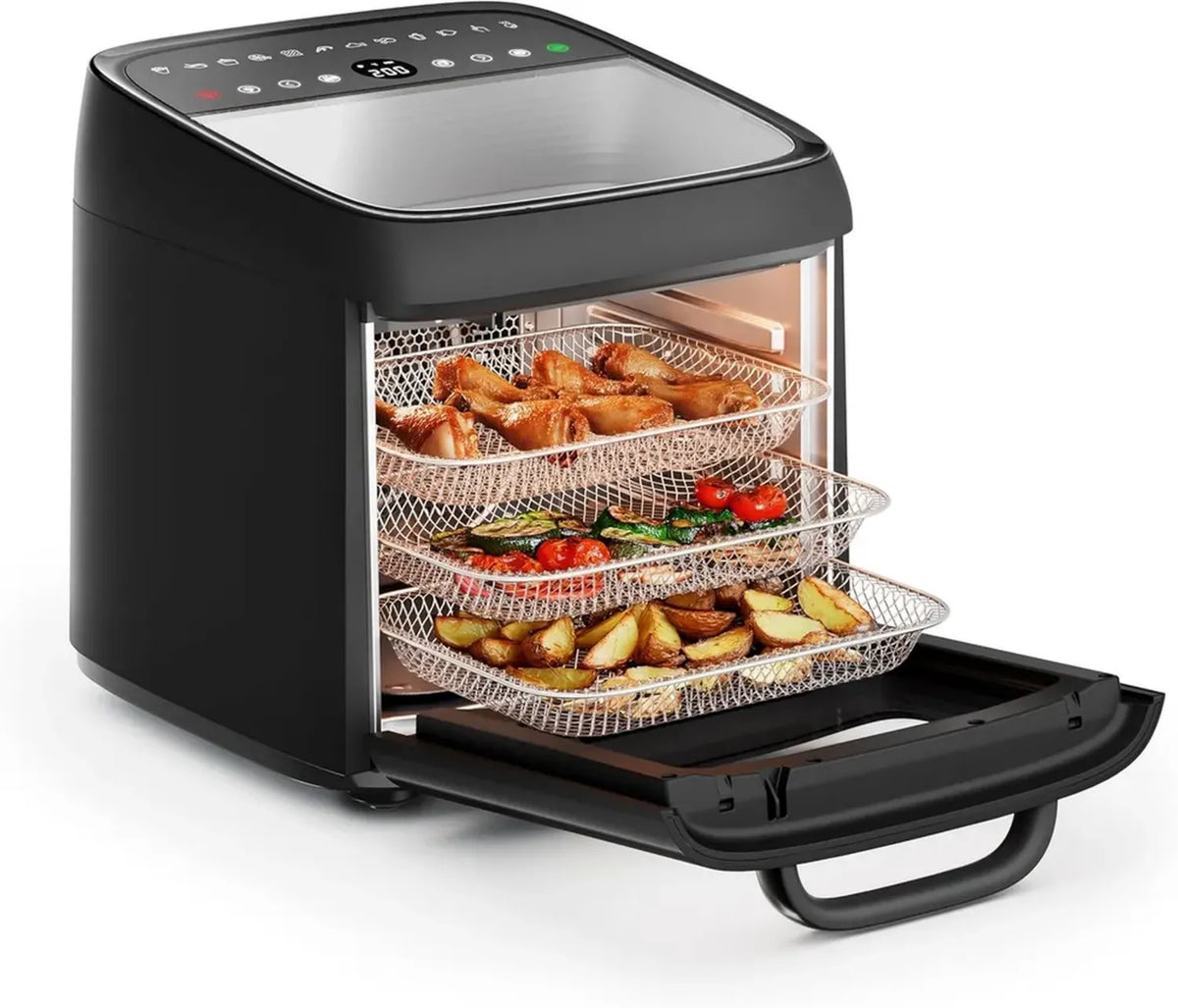 Friggitrice ad Aria Princess Vision 12,6 L, 1800 W, Multifunzione, Display Digitale, Facile Pulizia