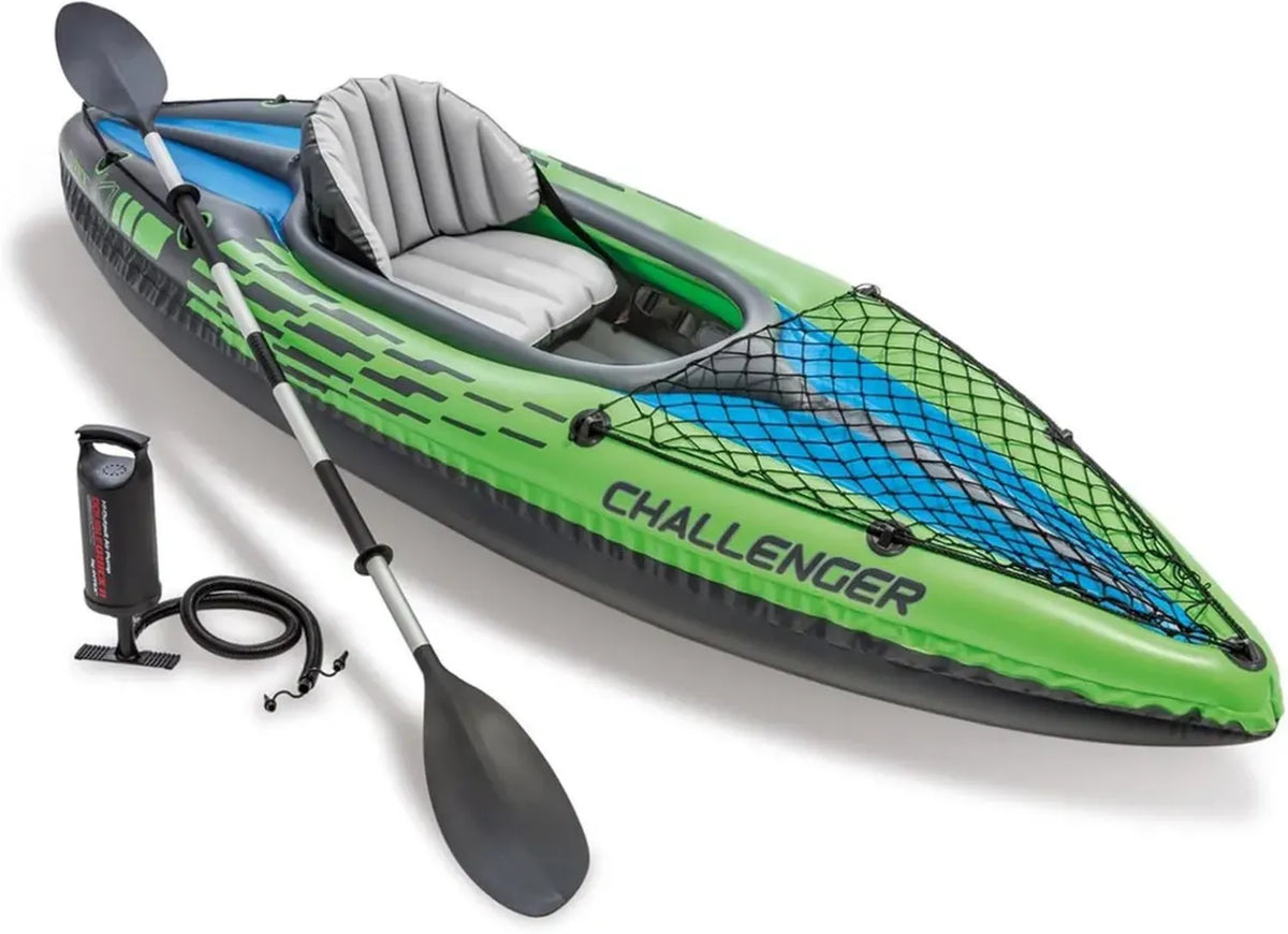 Canoa Gonfiabile Intex Challenger con Remi in Alluminio e Pompa Manuale